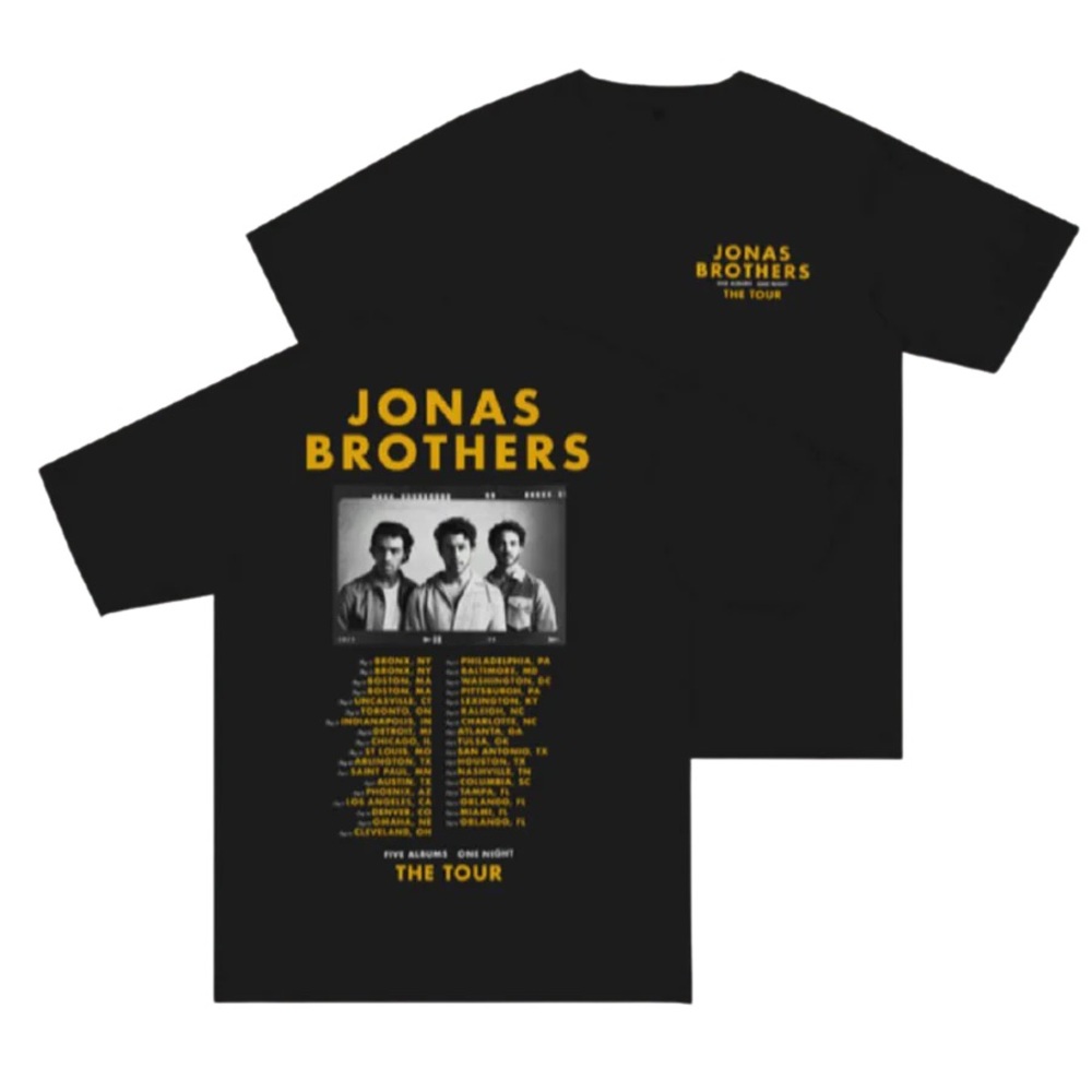 B2G1 FREE! Jonas Brothers Black The Tour T-Shirt